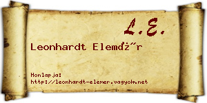 Leonhardt Elemér névjegykártya