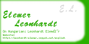 elemer leonhardt business card